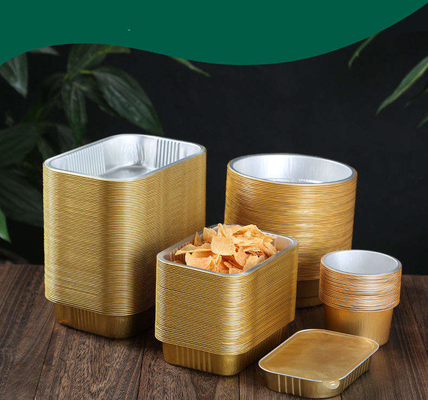 Fiambrera de los envases de comida del papel de aluminio con las tapas