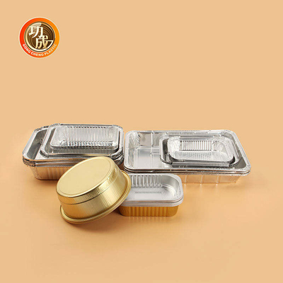 Envases disponibles del envasado de alimentos de las fiambreras del papel de aluminio de la comida para llevar de la panadería del almuerzo del papel de aluminio