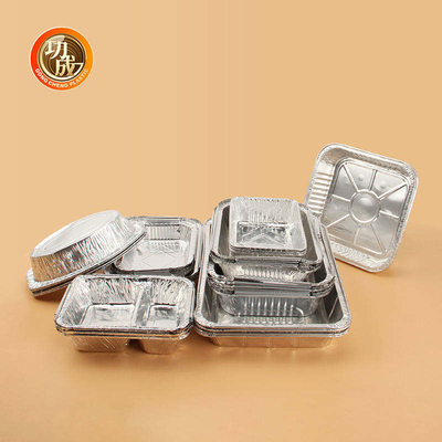 Bandejas redondas de la hoja del rectángulo del envase del papel de aluminio del cuadrado