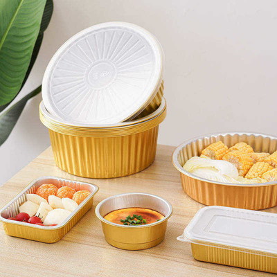 Tapa disponible de Tray Lunch Box With Plastic del papel de aluminio del grado de los alimentos de preparación rápida