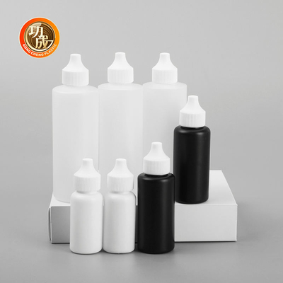 Gota para los ojos Botella de plástico transparente Botella de goteador líquido de medicina Hdpe