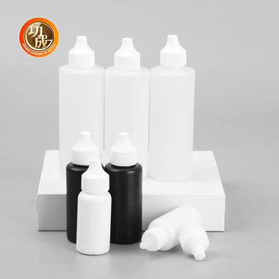 Contenedores de distribución de aceite de botella de pigmento de plástico con tapa de giro vacía