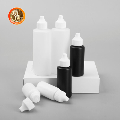 Botella de plástico personalizada de 30 ml, 50 ml y 120 ml con tapa de torsión, botella de compresión con boquilla