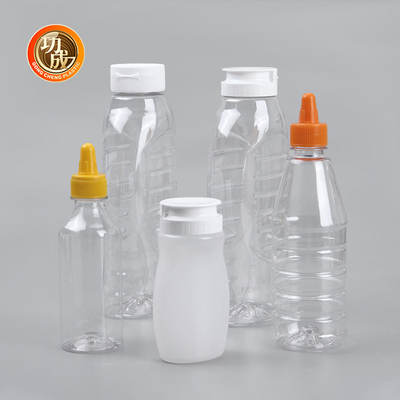 Botella de Flip Top Plastic Squeeze Sauce para el jarabe 250ml 500ml