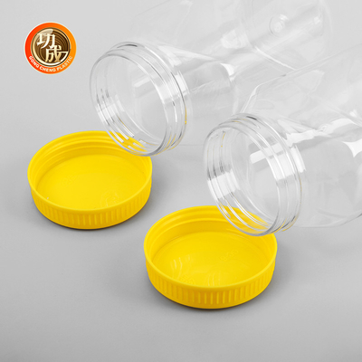 Tarro de galletas plástico vacío del ANIMAL DOMÉSTICO de la categoría alimenticia de la botella del atasco de la boca ancha
