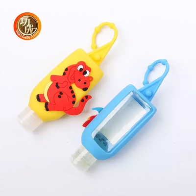 Botella del desinfectante de la mano del tamaño del viaje del PLA de la polimerización en cadena del OEM Mini Plastic Sanitizer Bottle con el tenedor del silicón