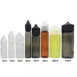 botella líquida plástica vacía del dropper V3 del negro del animal doméstico de la botella 120ml de 60ml 15ml 30ml 10ml E
