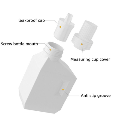 Botella vacía del detergente para ropa del HDPE 1l 2l del cuadrado con el tapón de tuerca