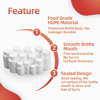 Botellas de píldora plásticas de la medicina del HDPE para el suplemento de la vitamina