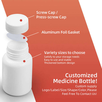 Botellas de píldora plásticas de la medicina del HDPE para el suplemento de la vitamina