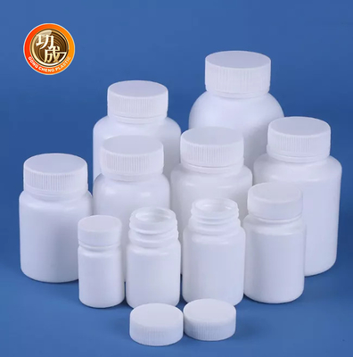 Botella plástica blanca redonda vacía 50ml 60ml 100ml 150ml 200ml de la medicina del HDPE de la botella de píldora
