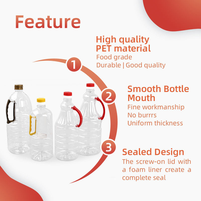 botella plástica del aceite de mesa del ANIMAL DOMÉSTICO de 1280ml 1600ml 1800ml para el vinagre con la tapa