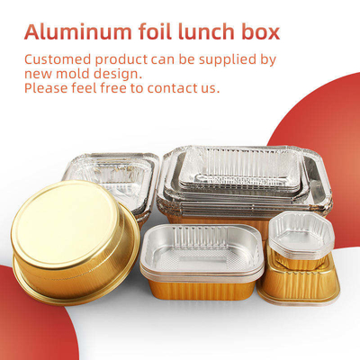 Fiambrera de los envases de comida del papel de aluminio con las tapas