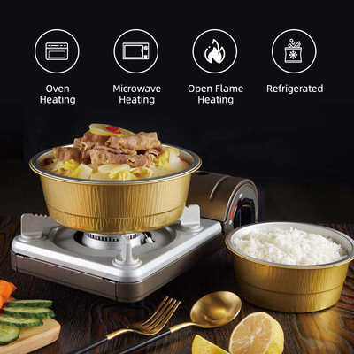 Tapa disponible de Tray Lunch Box With Plastic del papel de aluminio del grado de los alimentos de preparación rápida