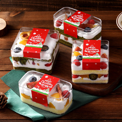 Caja de empaquetado dulce del Tiramisu de la torta del contenedor de almacenamiento de los pasteles del postre cuadrado de la crema batida