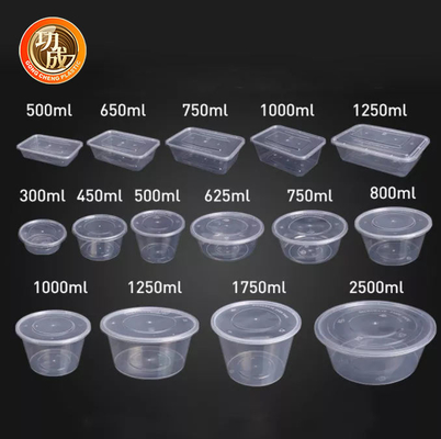 Bandeja disponible redonda del acondicionamiento de los alimentos de los envases 450ml 500ml del acondicionamiento de los alimentos del cuadrado