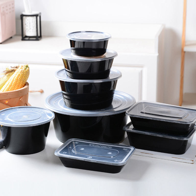 Bandeja disponible redonda del acondicionamiento de los alimentos de los envases 450ml 500ml del acondicionamiento de los alimentos del cuadrado