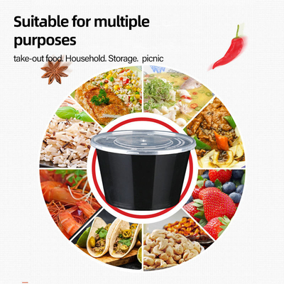 Bandeja disponible redonda del acondicionamiento de los alimentos de los envases 450ml 500ml del acondicionamiento de los alimentos del cuadrado