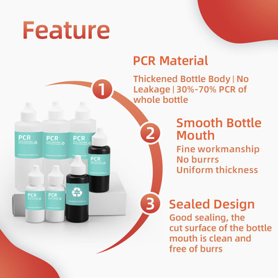 Botellas ecológicas de plástico PCR de compresión de 30 ml 50 ml 120 ml con una punta de tinta de torsión Botellas de aceite para el cabello