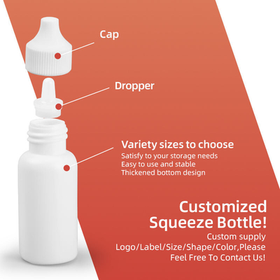 Gota para los ojos Botella de plástico transparente Botella de goteador líquido de medicina Hdpe