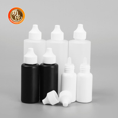 CQC Botella de plástico E líquido para solventes aceites pintura tinta Presionar botella con torsión de la tapa superior de la punta aplicador
