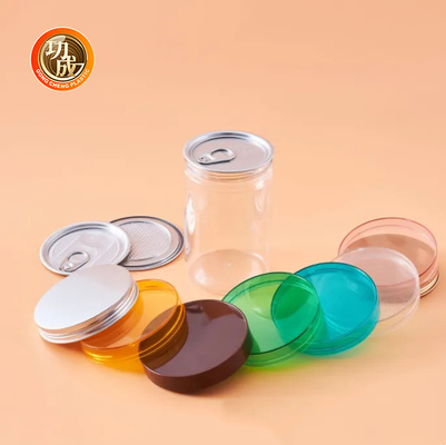 Jarrones de plástico PET personalizados Contenedores Jarrones de plástico PET transparentes con tapa CQC