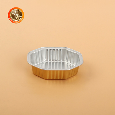 Logotipo personalizado de papel de aluminio de plata / oro caja de almuerzo de forma rectangular paquete de alimentos personalizados