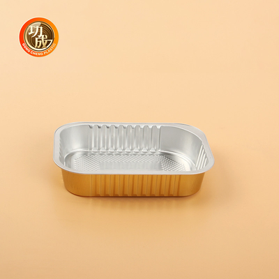 Personalizar paquete de alimentos rectangulares redondos cajas de embalaje de plata de oro tapa tapa de papel de aluminio tapa de PP tapa